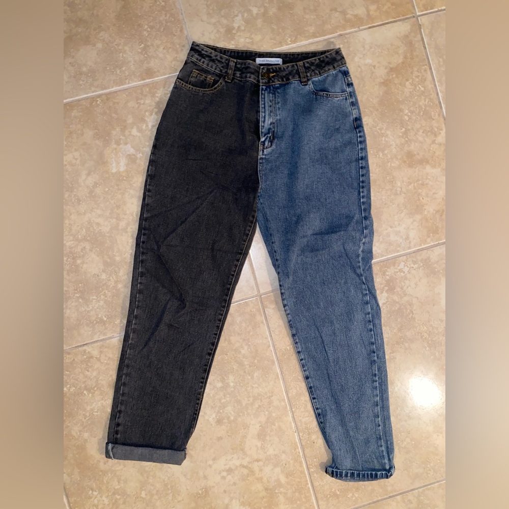 Two Tone Mom Jeans